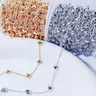 1meter/lot Copper Beaded Chain Imitation Pearl CCB Heart Star Beads Chain for DIY Bracelets Necklace