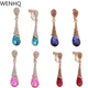 WENHQ – boucles d'oreilles en cristal strass Clip à vis pas de perçage pour femmes fête de