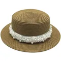 Chapeaux de soleil plats d'été pour femmes chapeau de paille style panama côté cappelli avec