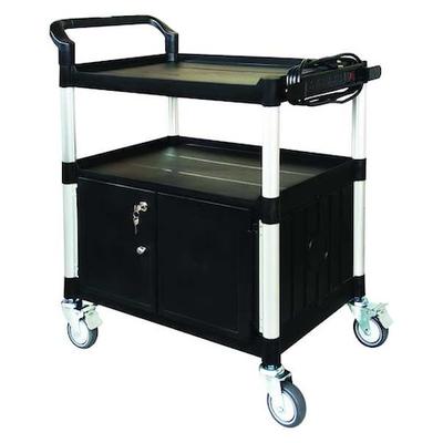 ZORO SELECT 45NP02 Cart with Cabinet,37-3/16 in. H,Black