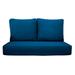 RSH DÃ©cor Indoor Outdoor Sunbrella Deep Seating Loveseat Cushion Set 1- 46â€� x 26â€� x 5â€� Seat and 2- 25â€� x 21â€� Backs Canvas Pacific Blue