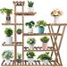 QWZNDZGR Wood Plant Stand Indoor Tall Multi Tier Plant Shelves Planter Shelf for Outdoor Plants 8 Tiered Flower Pot Stand Holder Rack for Patio Corner Livingroom Garden (with a Pair of Gloves)