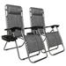 Ktaxon 2PCS Folding Zero Gravity Reclining Lounge Chairs Outdoor Beach Patio Yard Gray