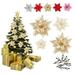 Hadanceo Poinsettia Flowers Exquisite Christmas Glitter Artificial Flowers DIY Beautiful for Wedding