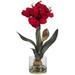 Nearly Natural Amaryllis w/Round Vase