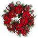 Nearly Natural 24 Poinsettia Wreath