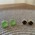 Kate Spade Jewelry | Kate Spade Stud Earrings - Bundle Of 2 | Color: Gray/Green | Size: 0.5” - See Measurement Photos