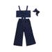 QIPOPIQ Girls Outfits Clearance Toddler Kids Baby Girls Love Print Bow Suspender Vest Pants Outfits Set