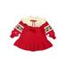 Jkerther Girl Cape Dress Long Sleeve Patchwork Knitted Party Princess Dresses with Bow