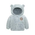 Baby Kids Boys Girls Hooded Flannel Fleece Jacket Cute Bear Ear Hoodie Autumn Winter Down Windproof Overcoat Outerwear Jacket Solid Coat Tops Down Cotton Suit Thickened Warm Coat