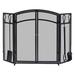 Panacea 15138 Open Hearth Black Matte Steel Fireplace Screen