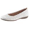 Ballerina GABOR, Damen, Gr. 42, weiß, Kalbsleder, sportlich, Schuhe, Slipper, Freizeitschuh, Halbschuh mit luftigem Lochmuster