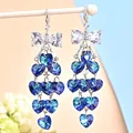 ZOSHI-Boucles d'oreilles brillantes en cristal avec nœud papillon pour femme boucles d'oreilles