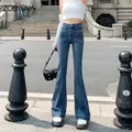 ZOENOVA – jean de Style rétro américain pour femmes pantalon droit ample taille haute bleu