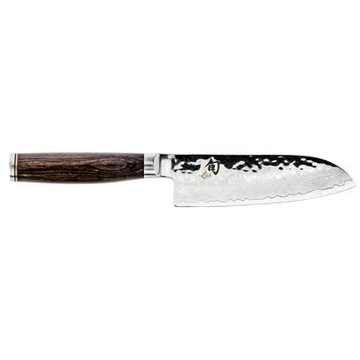 Shun Lite & Small Santoku Knife, 5 1/2" Hammered Blade w/ Walnut Handle