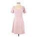 Shein Casual Dress - A-Line: Pink Solid Dresses - Women's Size X-Small