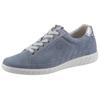Sneaker GABOR "YORK", Damen, Gr. 39, silber (hellblau, silberfarben), Veloursleder, Lederimitat, kontrastfarbene Details, sportlich, Schuhe, in sportivem Look, Freizeitschuh, Halbschuh, Schnürschuh