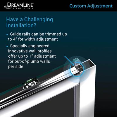 Dreamline DreamLine Infinity-Z 32 inch D x 60 inch W x 76 3/4 inch H Semi-Frameless Sliding Shower Door in Brushed Nickel and Frosted Glass, Left Drain Shower Base, and Wall Kit in White DL-6117L-04FR