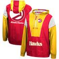 Veste à capuche demi-zippée coupe-vent Mitchell & Ness pour hommes rouge/jaune Atlanta Hawks Hardwood Classics Highlight Reel - Homme Taille: L