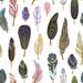 Dakota Fields Bird Feathers Pattern by Gluiki - Wrapped Canvas Print Canvas in Green | 12 H x 12 W x 1.25 D in | Wayfair