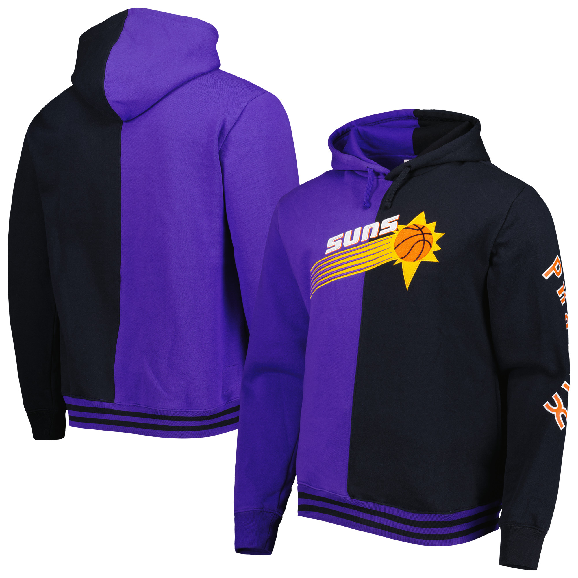 Mitchell & Ness Phoenix Suns Hardwood Classics Split-Kapuzenpullover für Herren, Lila/Schwarz Image