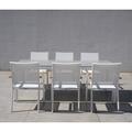 Latitude Run® Cebes Rectangular 6 - Person 87" Long Aluminum Outdoor Dining Set Metal in Gray/White | 87 W x 39.5 D in | Wayfair