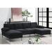 Black Sectional - Willa Arlo™ Interiors Dunwich 114" Wide Chenille Symmetrical Sofa & Chaise Chenille | 34.5 H x 114 W x 57 D in | Wayfair