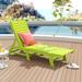 Lark Manor™ Alfea Outdoor HDPE Chaise Lounge Plastic in Green | 38 H x 22.8 W x 78.2 D in | Wayfair EB6AAD5A778A47EA9E4F1EE5CC6E421E