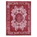 Shahbanu Rugs Crimson Red, Overdyed Vintage Persian Tabriz Barjasta Design, Pure Wool Hand Knotted, Oriental Rug (8'2" x 11'1")