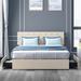 Mixoy Upholstered Platform Bed Frame with 4 Built-in Storage Drawers & Adjustable Headboard