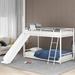 Black Twin over Twin Metal Bunk Bed with Slide and Ladder