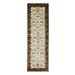 Shahbanu Rugs Ivory Wool and Silk Hand Knotted Rajasthan All Over Leaf Design Thick and Plush Runner Oriental Rug (2'7" x 8'0")