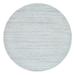 Shahbanu Rugs Ivory, Hand Loomed Plain Modern Striae Design, Soft Pile Pure Wool, Round Oriental Rug (10'0" x 10'0")