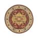 Shahbanu Rugs Terracotta Red Hand Knotted Antiqued Fine Heriz Re-Creation Dense Weave Soft Wool Round Rug (6'2" x 6'2")