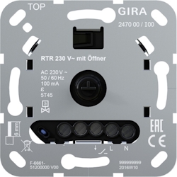 Gira Raumthermostat, 230V, 0,1A, Öffner (NC), IP20, Widerstandssensor, 247000 Image