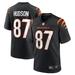 Men's Nike Tanner Hudson Black Cincinnati Bengals Home Game Player Jersey