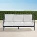 Trelon Aluminum Sofa in Matte Black Finish - Classic Linen Bleu - Frontgate