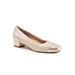 Wide Width Women's Daisy Block Heel by Trotters in White Pearl (Size 12 W)