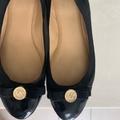 Michael Kors Shoes | Classic Michael Kors Leather Ballet Flats W/ Patent Leather Cap Toe | Color: Black | Size: 7.5