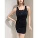 American Eagle Outfitters Dresses | American Eagle Outfitters Black Open Back Bodycon Tuxedo Mini Dress Size Xs | Color: Black | Size: Xs