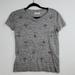 Madewell Tops | Madewell Women's Short Sleeve Rhinestone Multicolore T-Shirt Gray Size Xsmall | Color: Gray/Green | Size: Xs