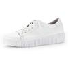 Slip-On Sneaker GABOR, Damen, Gr. 40, weiß, Leder, sportlich, Schuhe Sneaker, Freizeitschuh, Halbschuh, Schnürschuh, elastische Schnürsenkel