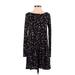 Pull&Bear Casual Dress - DropWaist: Black Floral Dresses - Women's Size Small