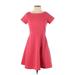 Banana Republic Factory Store Casual Dress - A-Line: Red Solid Dresses - Women's Size 0