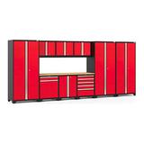 NewAge Products PRO 3.0 Series Red 10-Piece Cabinet Set with Bamboo Top