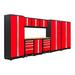 NewAge Products BOLD 3.0 Series Red 10-Piece Cabinet Set with Bamboo Top and LED Lights