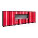 NewAge Products BOLD 3.0 Series Red 14-Piece Cabinet Set with Stainless Steel Top and Backsplash