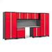 NewAge Products PRO 3.0 Series Red 8-Piece Cabinet Set with Stainless Steel Top and Slatwall