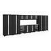 NewAge Products BOLD Series Black 14-Piece Cabinet Set with Stainless Steel Top and LED Lights