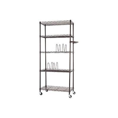 Trinity Basics Dark Bronze 5-Tier Rolling Pantry Rack